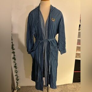 Vintage Christian Dior monsieur Blue Denim robe tie included